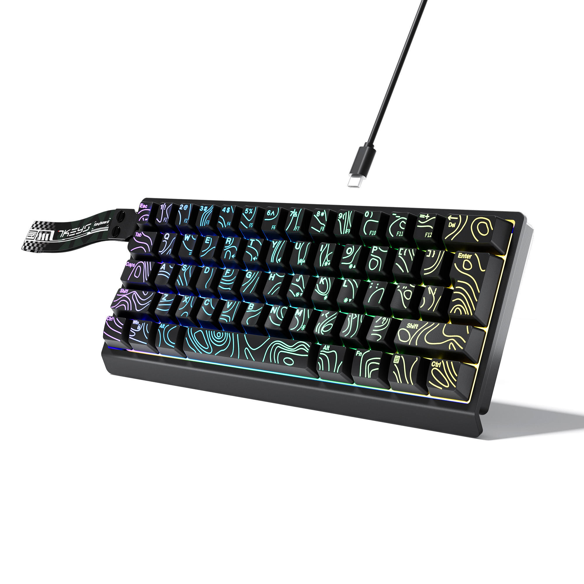 Keyboard Gaming Transparent - 60% 컴팩트 유선 키보드는 RGB 백라이트와