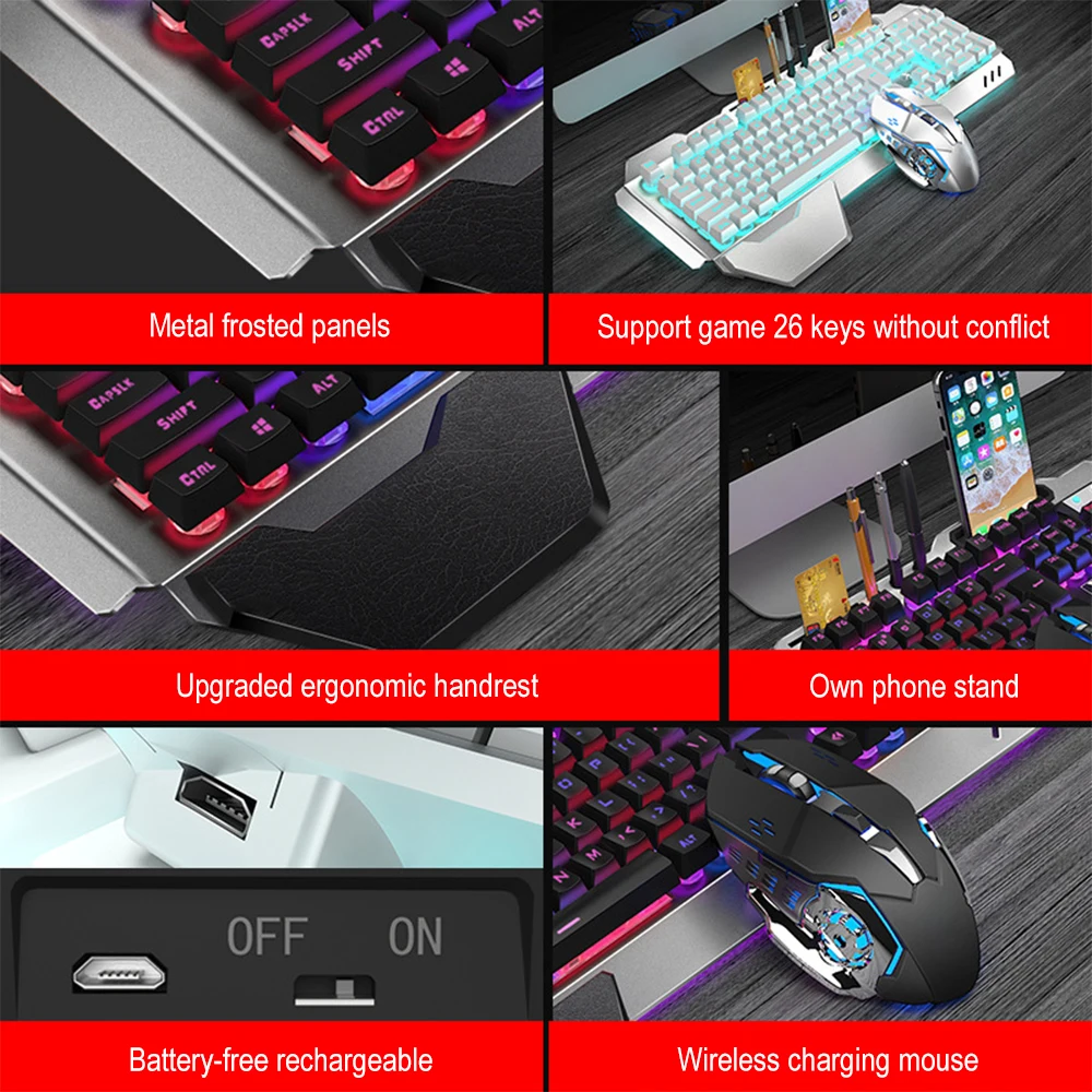 충전식 무선 키보드 및 마우스 제품군 게임용 컴퓨터,  - Gaming Keyboard Mouse Wireless 리뷰 및 가격