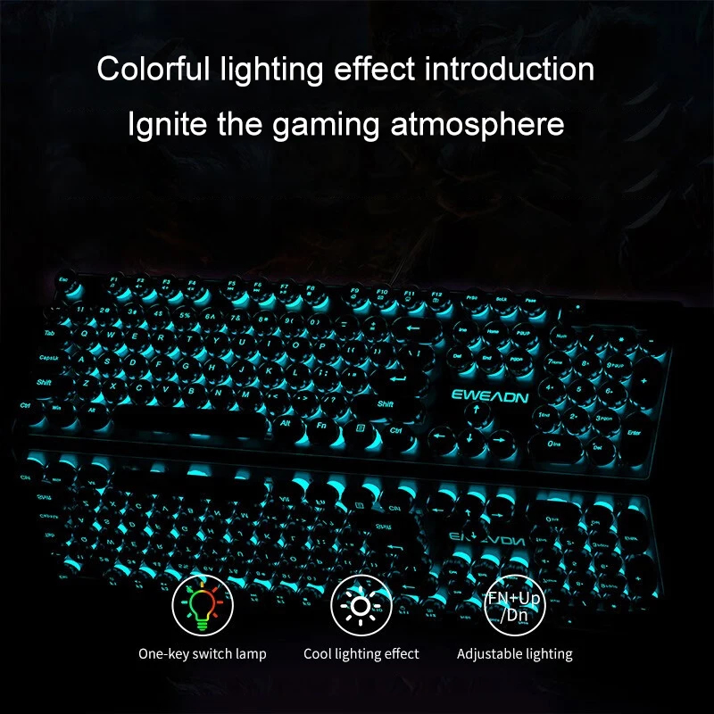 레트로 펑크 기계식 느낌 키보드 마우스 세트 유선 무선 - Gaming Keyboard Mouse 리뷰 및 가격