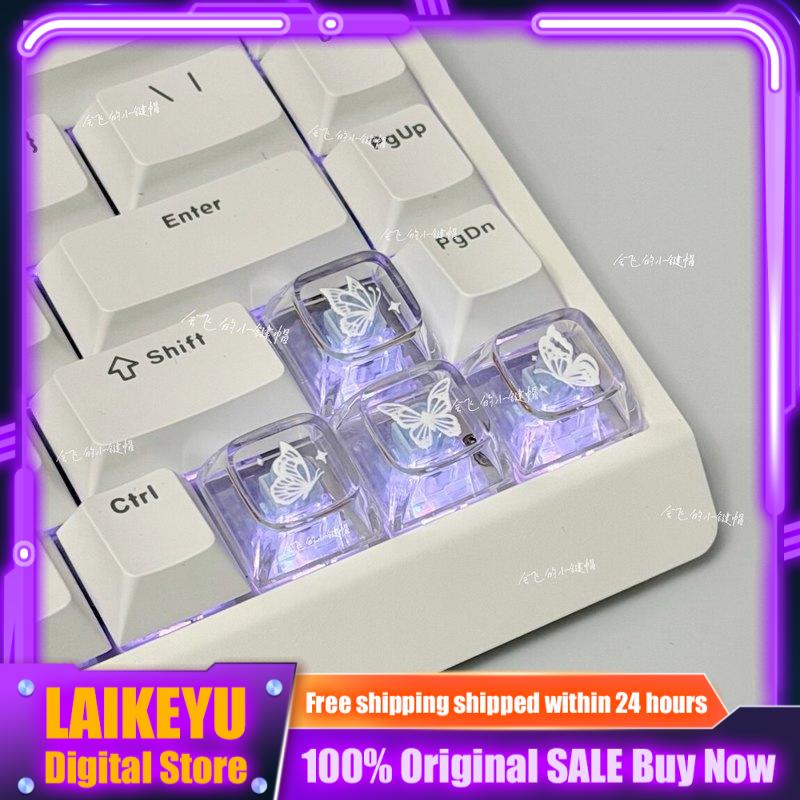 투명 나비 테마 키캡 귀여운 XDA 높이 기계식 키보드 - Keyboard Gaming Transparent 리뷰 및 가격
