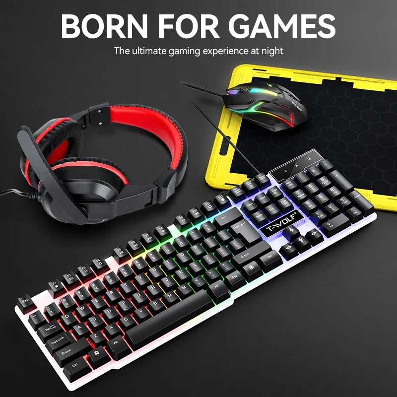 새로운 USB 키보드 및 마우스 게이밍 헤드셋 콤보 4 - Gaming Keyboard Mouse Set 리뷰 및 가격