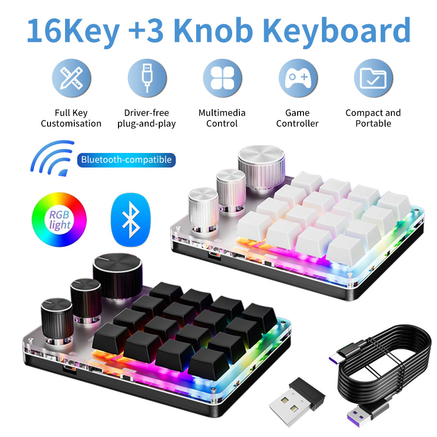 무선 블루투스 프로그래밍 매크로 사용자 정의 16Key - Gaming Keyboard Mini Mechanical 리뷰 및 가격