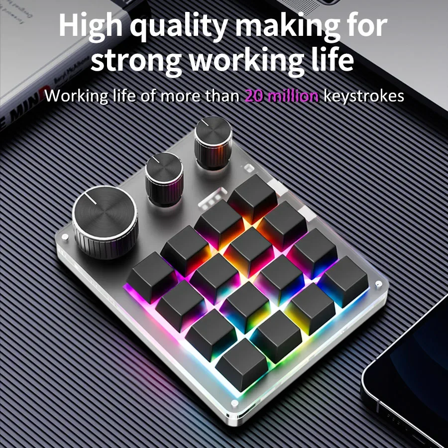 무선 블루투스 프로그래밍 매크로 사용자 정의 16Key - Gaming Keyboard Mini Mechanical 리뷰 및 가격