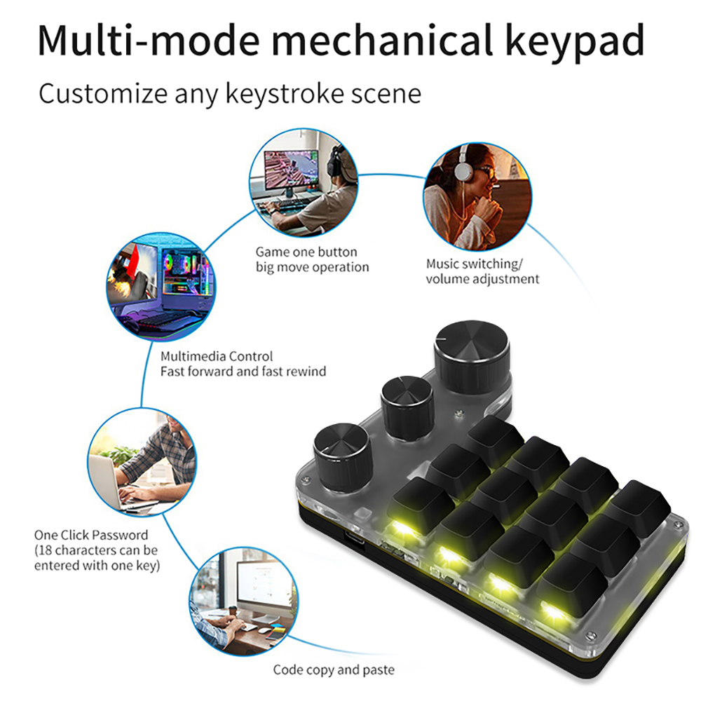 블루투스 프로그래밍 매크로 커스텀 키보드, RGB 12 - Gaming Keyboard Mini Mechanical 리뷰 및 가격